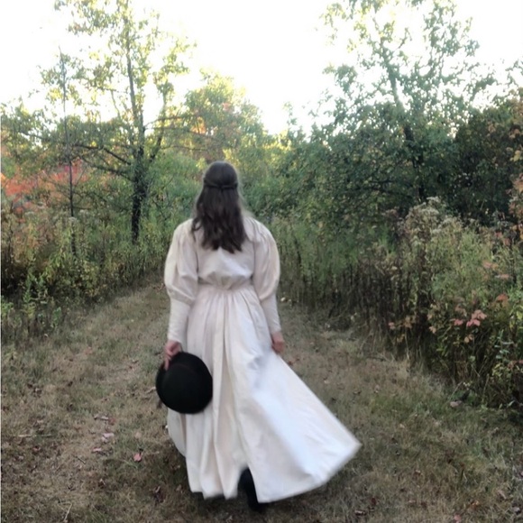 Scully 100% Cotton Long-Sleeve Pioneer Day Dress in Cream - Picture 3 of 14